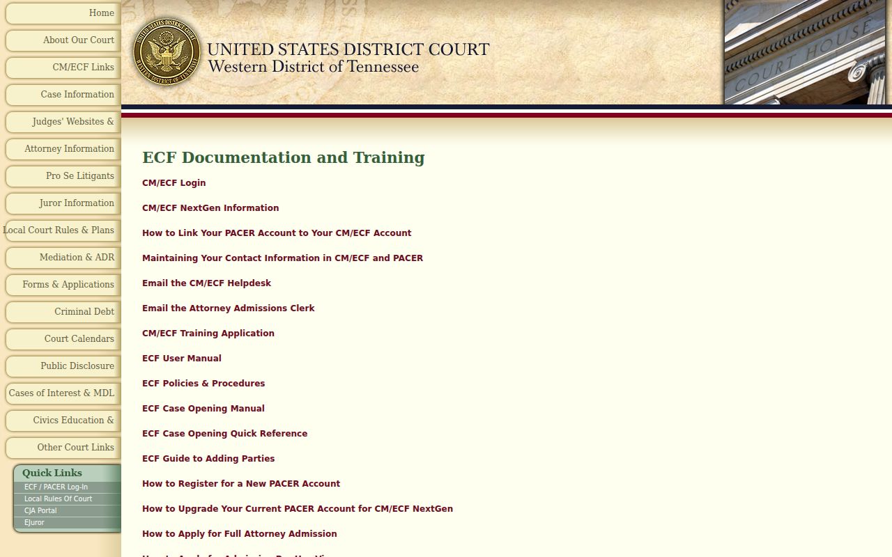 Hardeman County federal schedule route through ECF