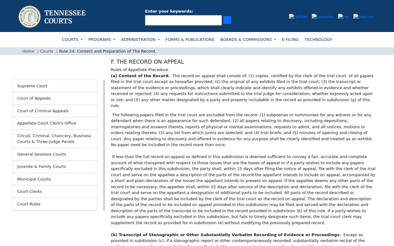Hardeman County court records Rule 24 source