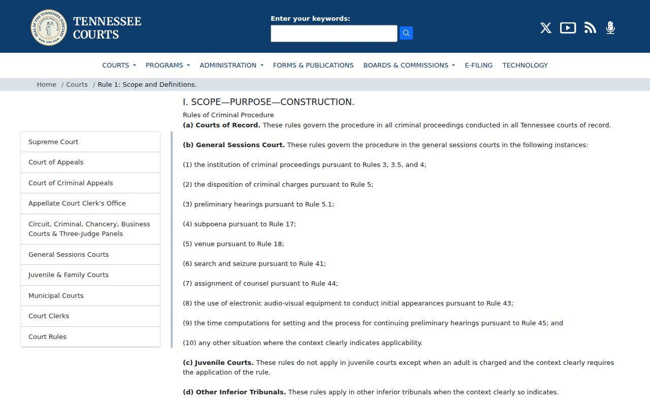 Tennessee criminal procedure source for Hardeman County criminal court dockets