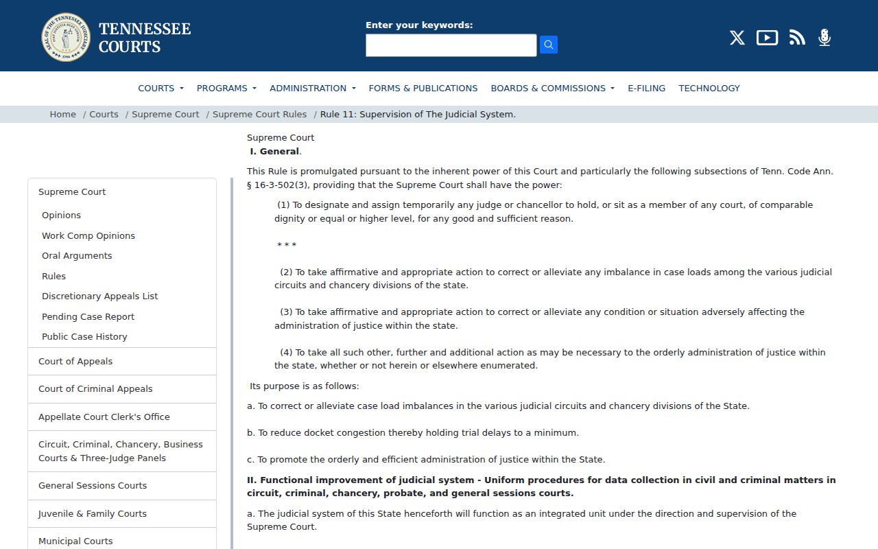 Tennessee Rule 11 reference for Hardeman County criminal docket stages