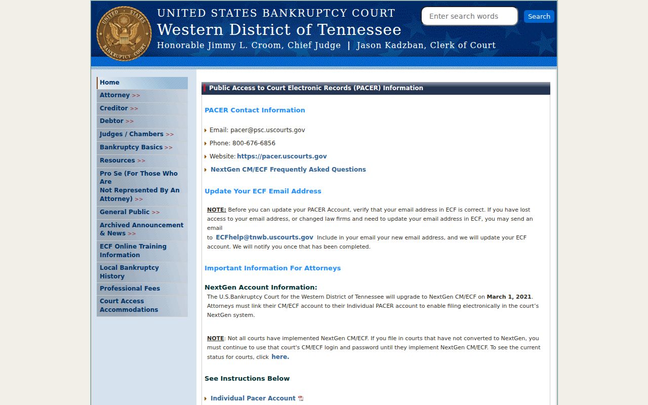 Hardeman County traffic court records federal PACER distinction